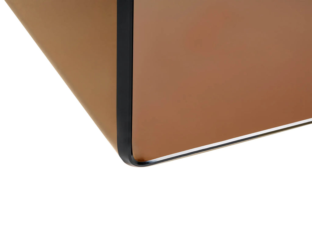 Side Table LOURDES Tempered Glass Brown