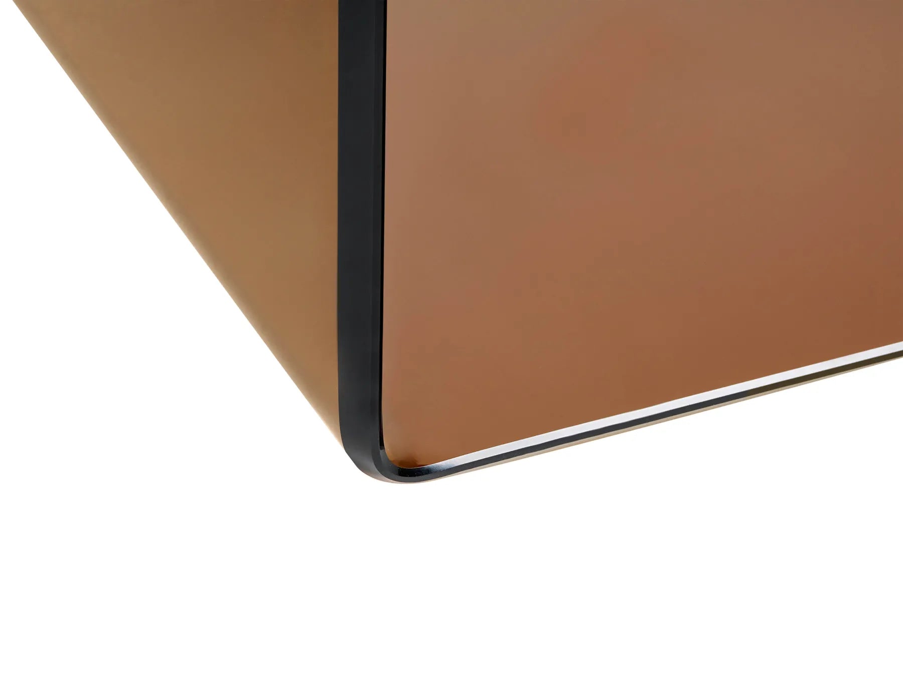 Side Table LOURDES Tempered Glass Brown