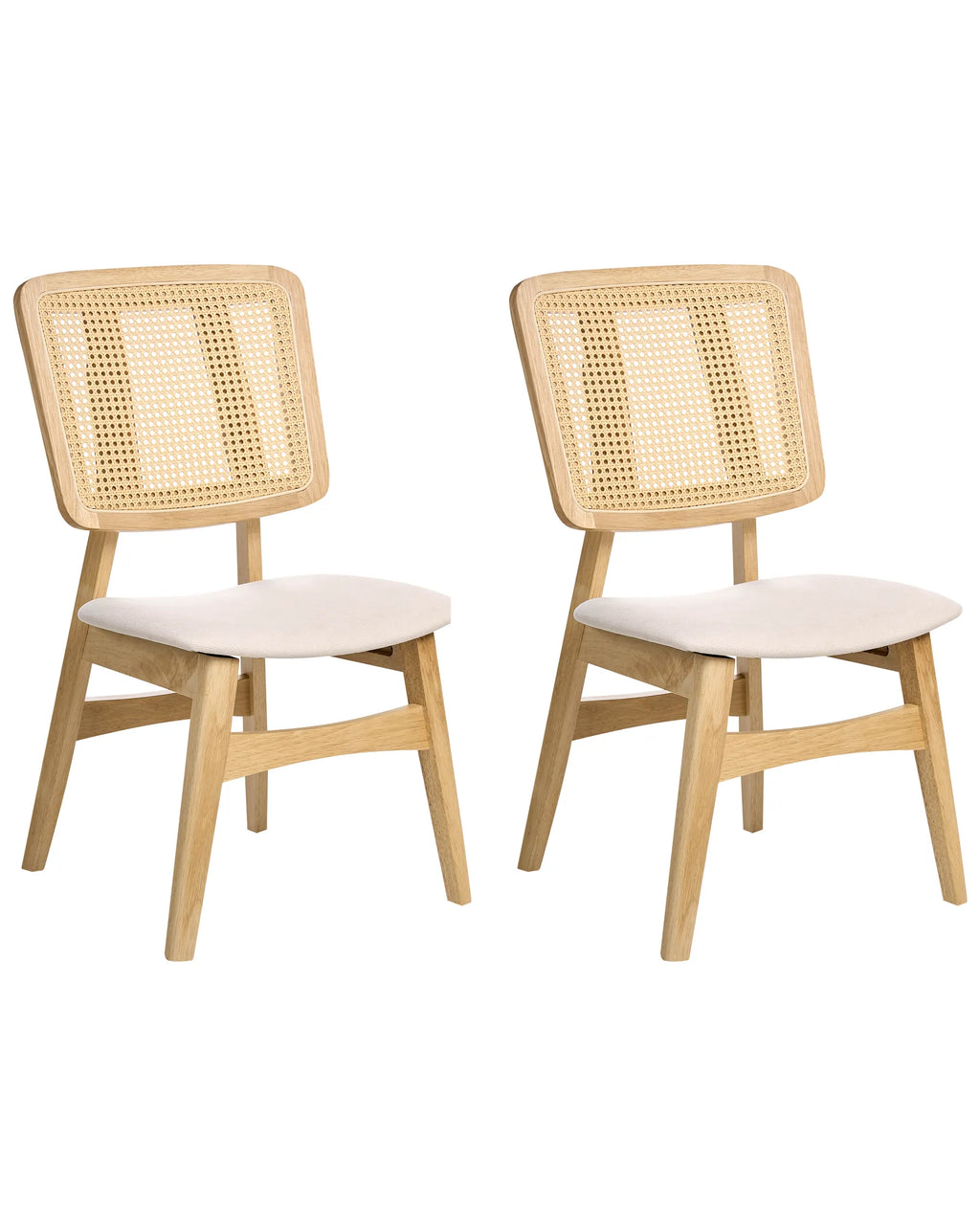 Set of 2 Dining Chairs ALCOVA Wood Light Brown
