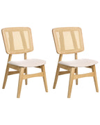 Set of 2 Dining Chairs ALCOVA Wood Light Brown