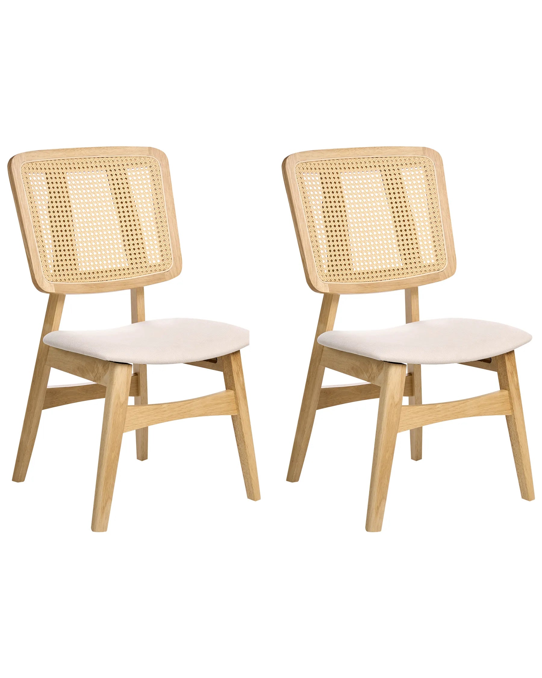 Set of 2 Dining Chairs ALCOVA Wood Light Brown