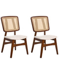 Set of 2 Dining Chairs ALCOVA Wood Brown