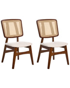 Set of 2 Dining Chairs ALCOVA Wood Brown