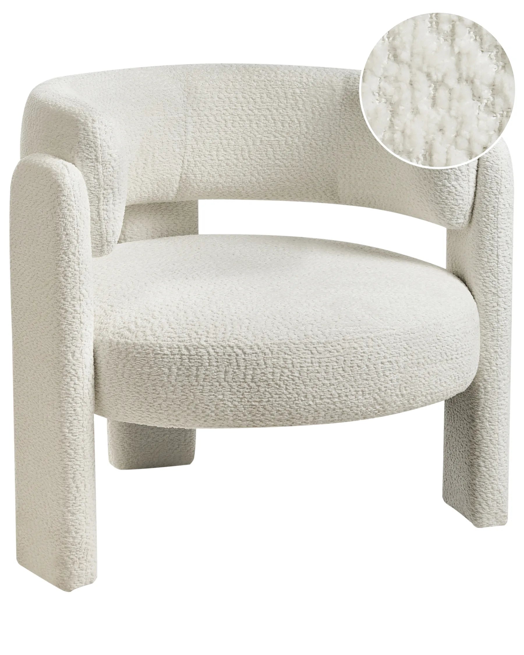 Armchair BUREA Chenille Off-White