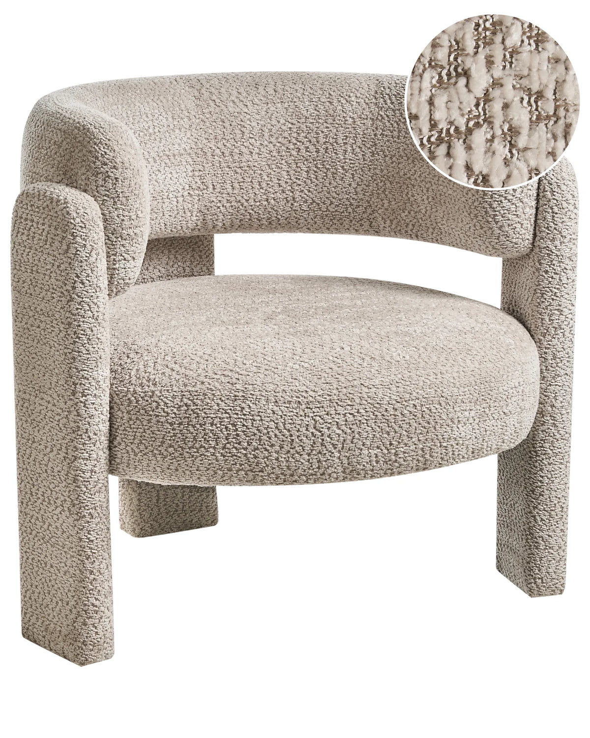 Armchair BUREA Chenille Light Beige