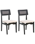 Set of 2 Dining Chairs RUBONIA Wood Black