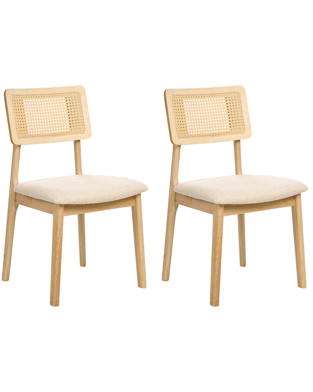 Set of 2 Dining Chairs EMBAR Wood Light Brown