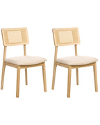 Set of 2 Dining Chairs EMBAR Wood Light Brown