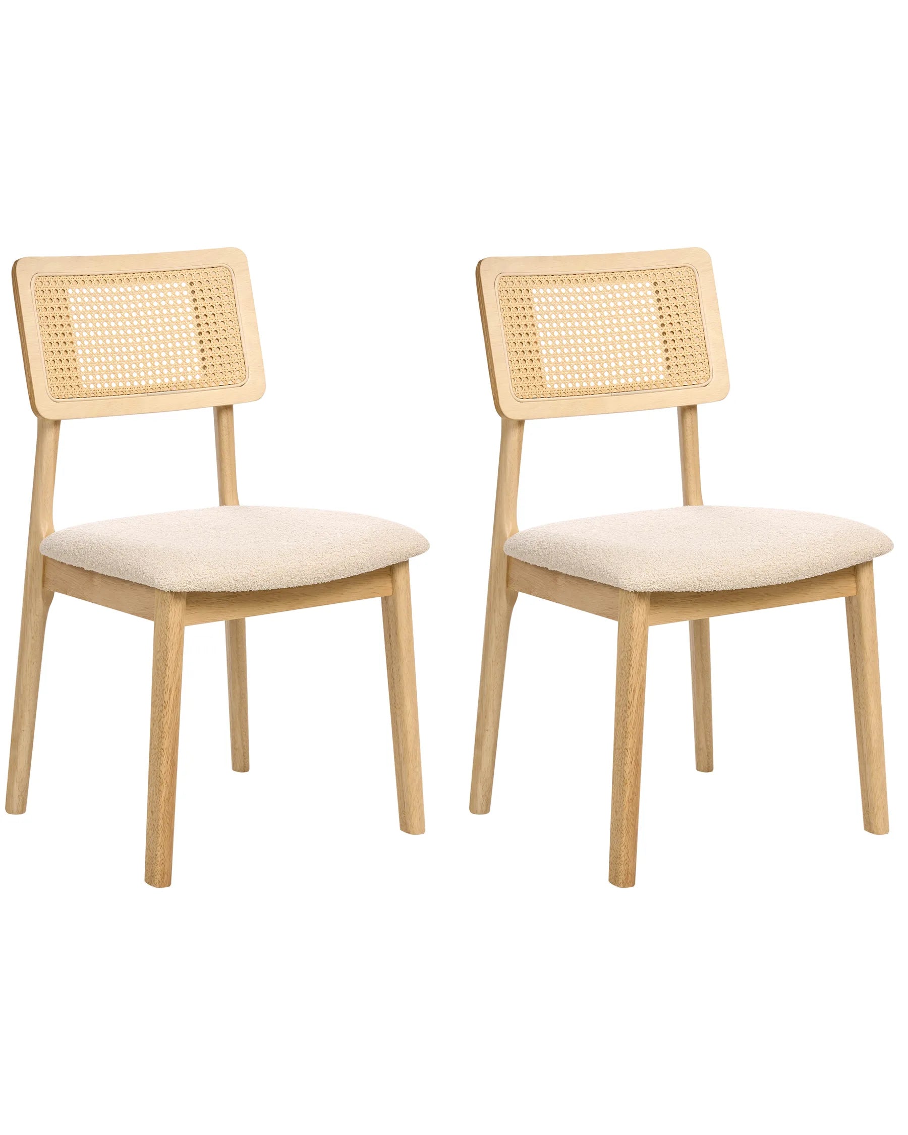 Set of 2 Dining Chairs EMBAR Wood Light Brown