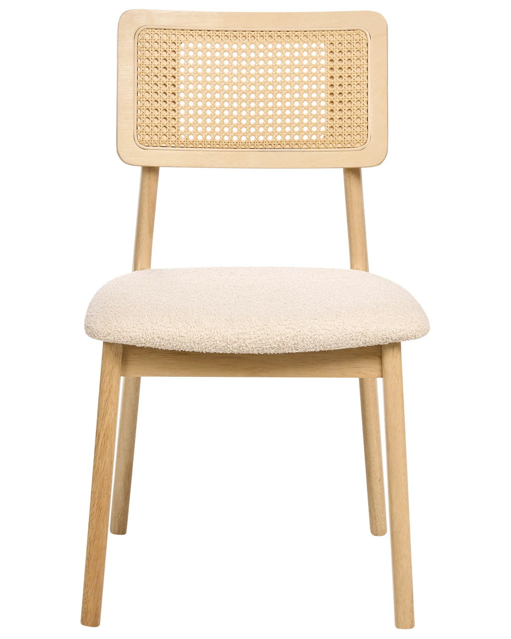 Set of 2 Dining Chairs EMBAR Wood Light Brown