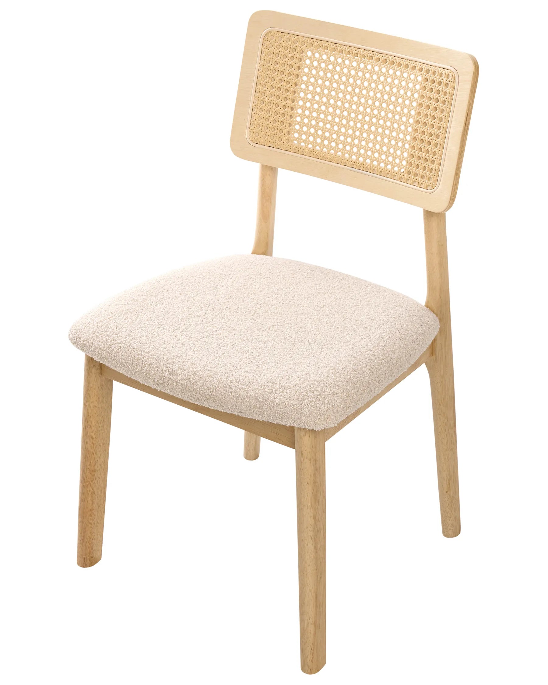 Set of 2 Dining Chairs EMBAR Wood Light Brown