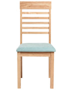 Set of 2 Dining Chairs ORTLEY Wood Light Brown/ Mint