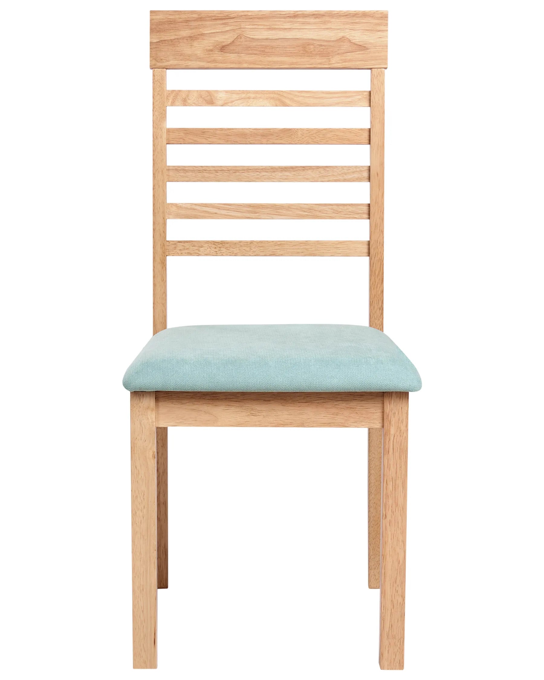 Set of 2 Dining Chairs ORTLEY Wood Light Brown/ Mint