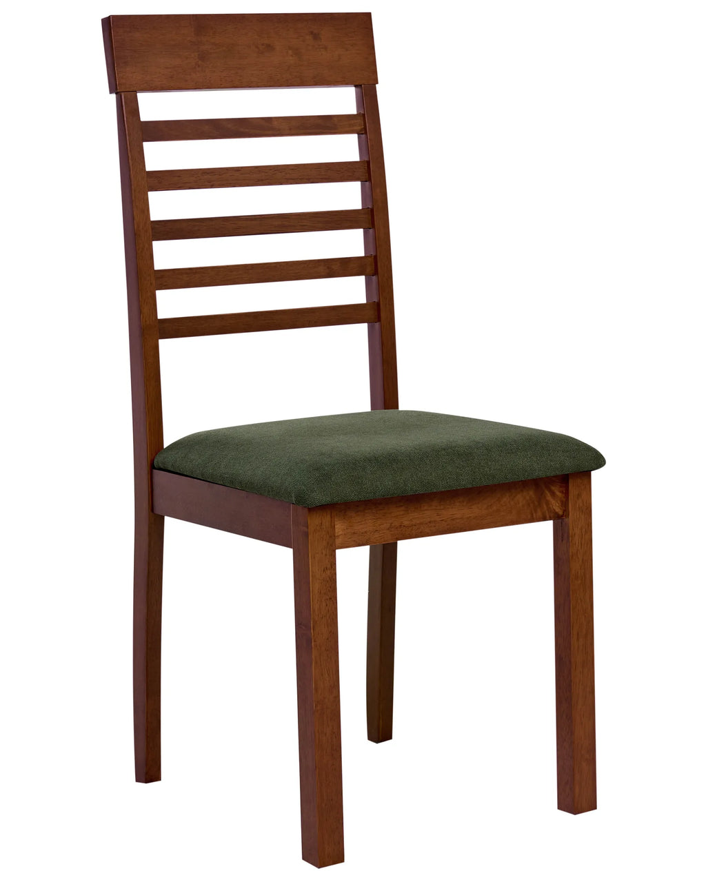Set of 2 Dining Chairs ORTLEY Wood Dark Brown/ Green