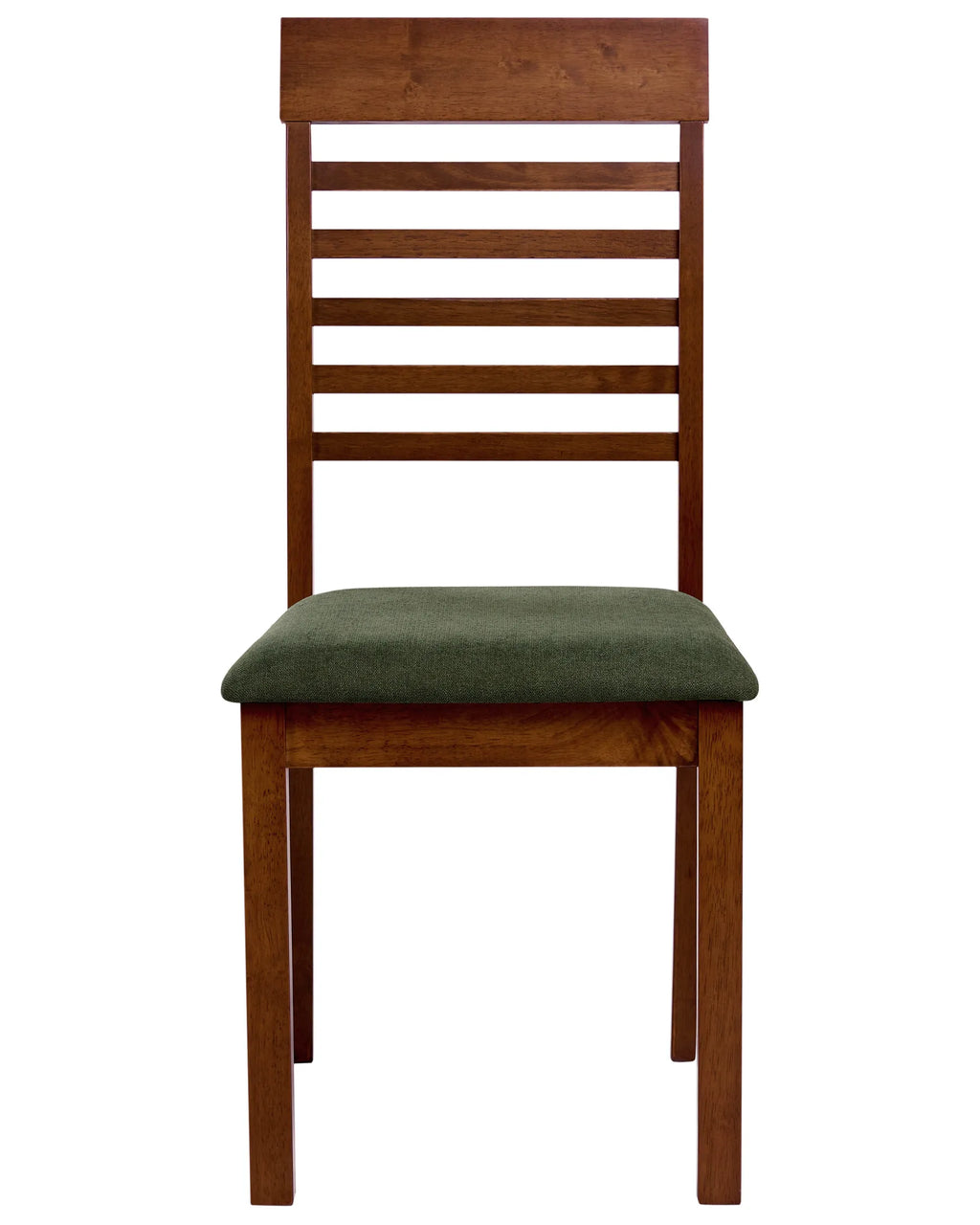 Set of 2 Dining Chairs ORTLEY Wood Dark Brown/ Green