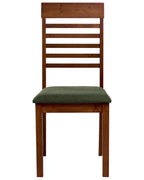 Set of 2 Dining Chairs ORTLEY Wood Dark Brown/ Green