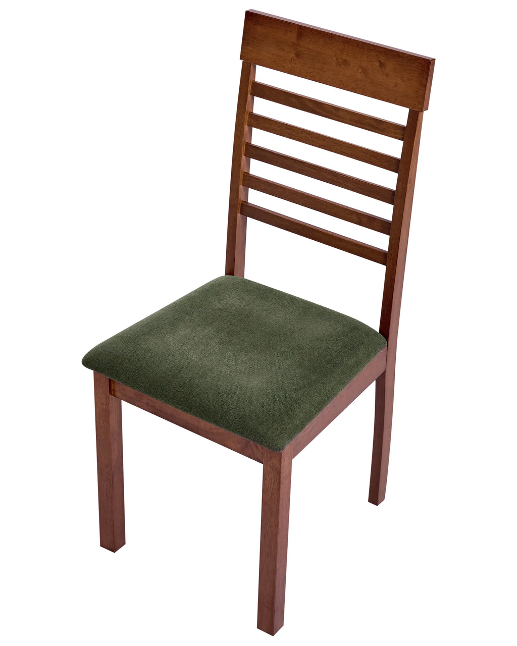 Set of 2 Dining Chairs ORTLEY Wood Dark Brown/ Green