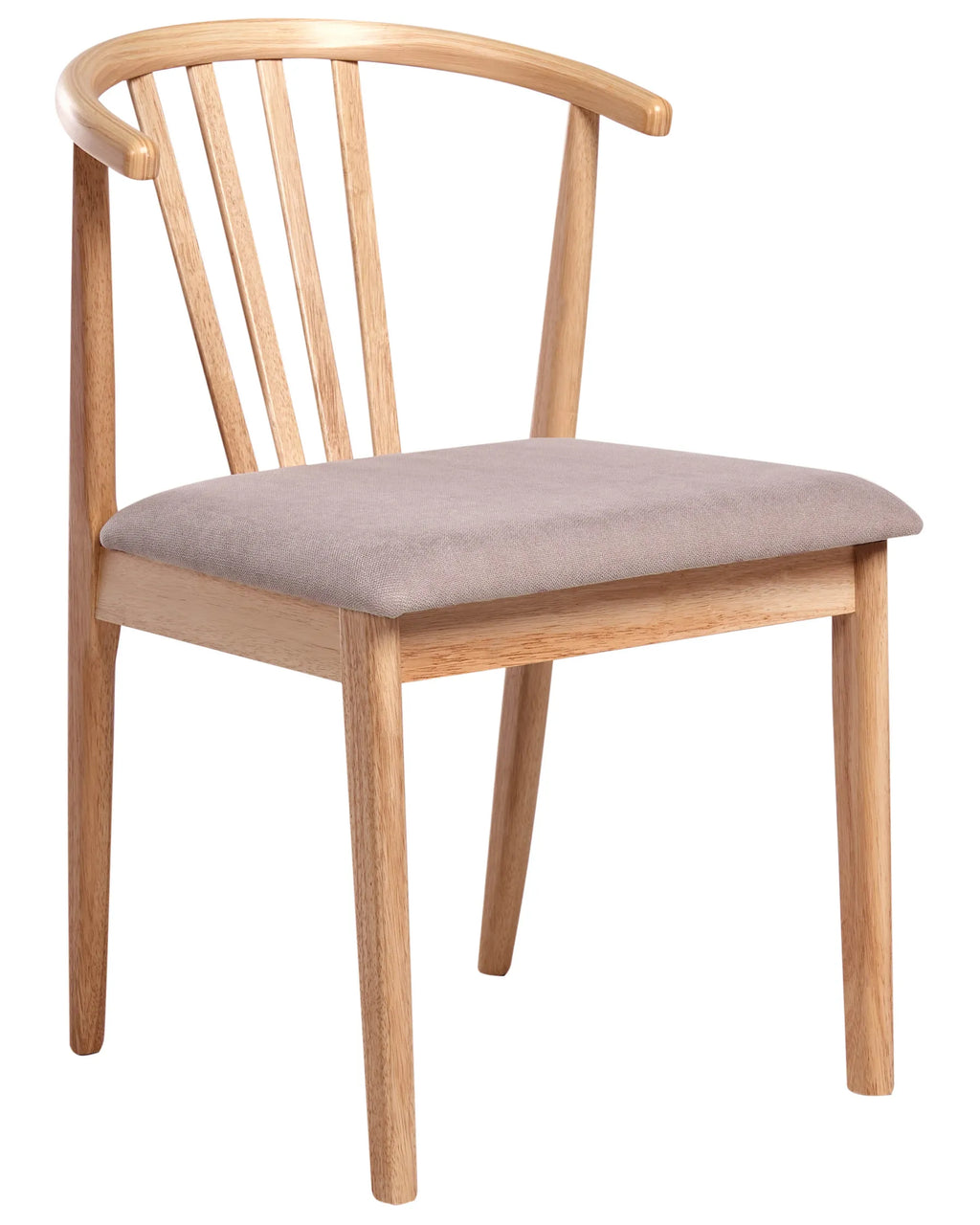 Set of 2 Dining Chairs CRAIG Wood Light Brown/ Taupe