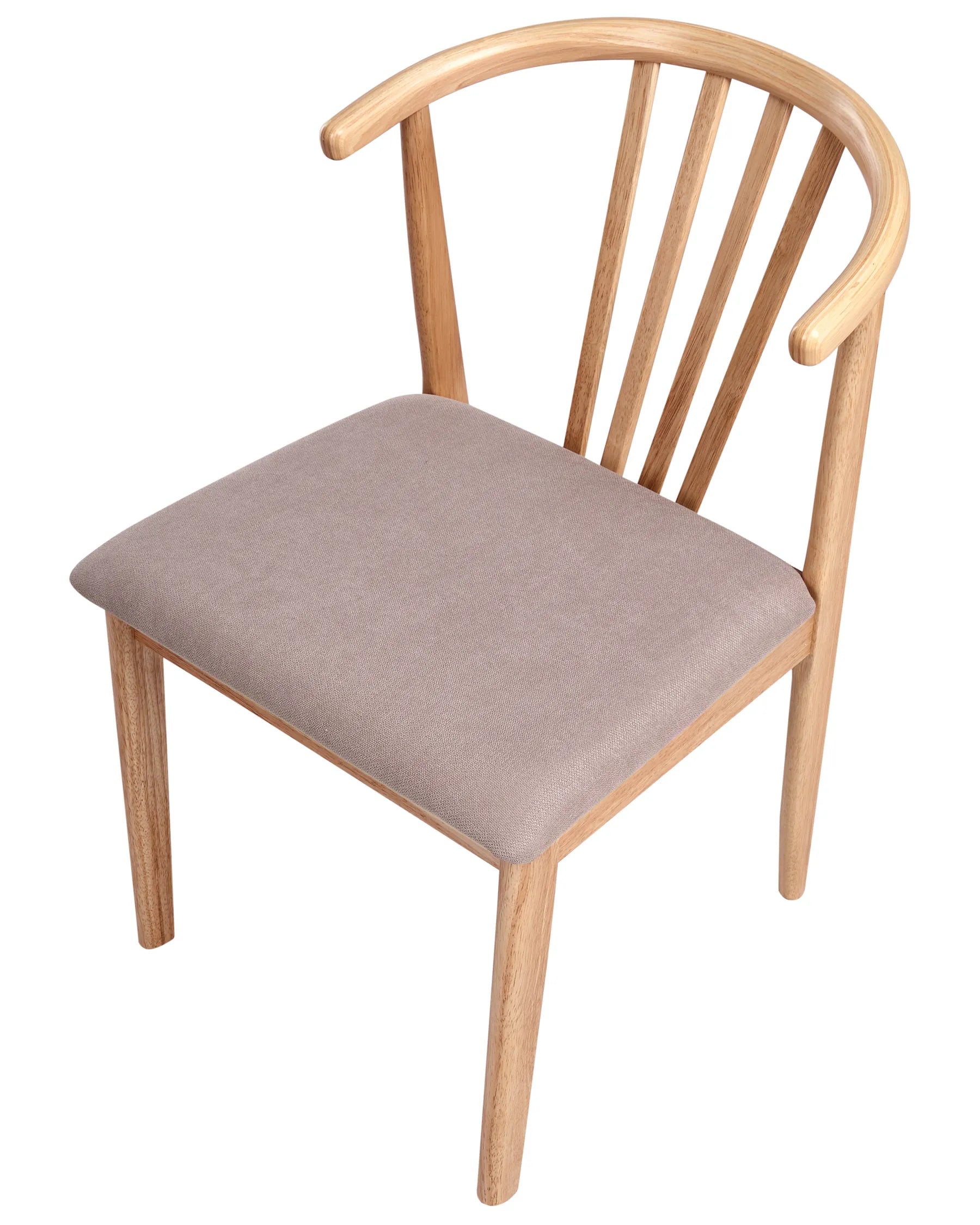 Set of 2 Dining Chairs CRAIG Wood Light Brown/ Taupe