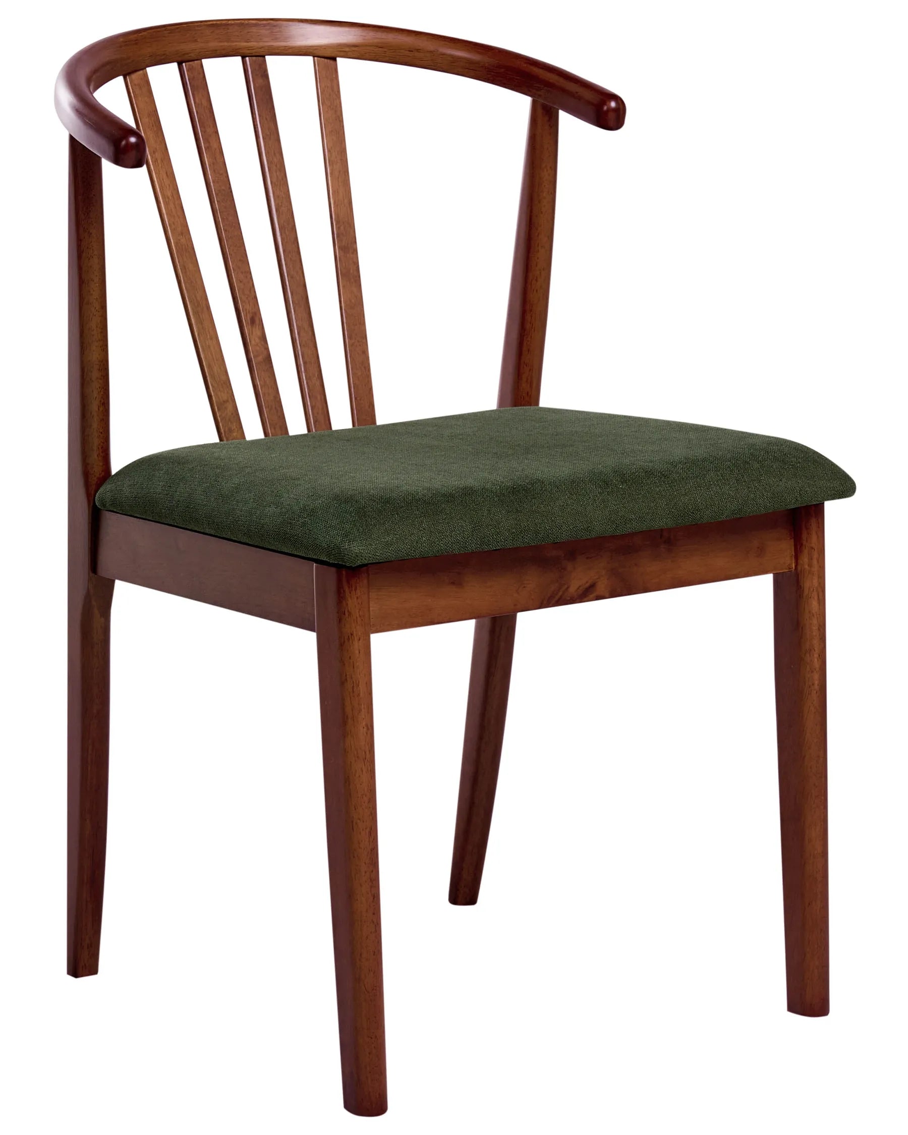 Set of 2 Dining Chairs CRAIG Wood Dark Brown/ Green