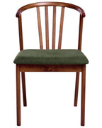Set of 2 Dining Chairs CRAIG Wood Dark Brown/ Green