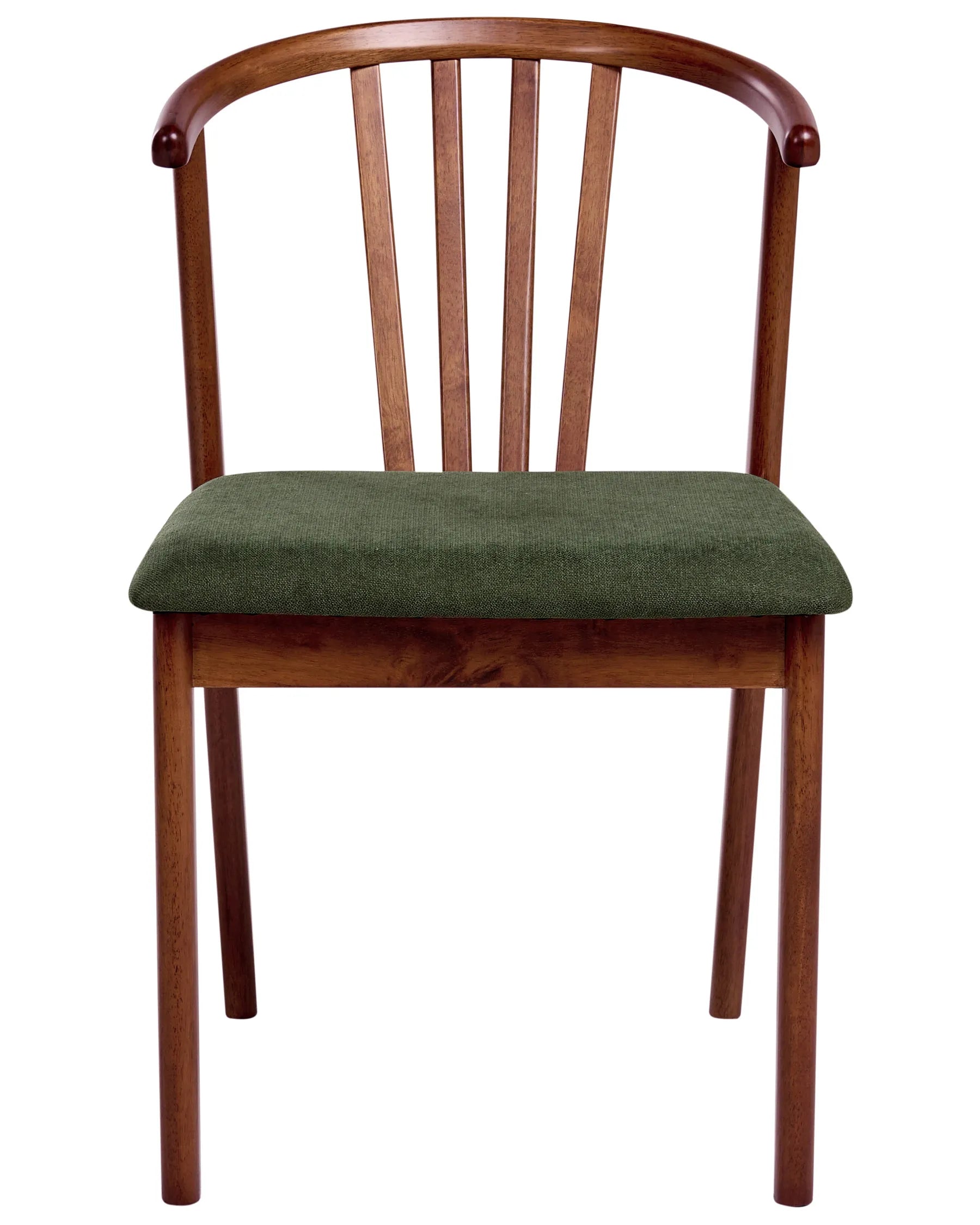Set of 2 Dining Chairs CRAIG Wood Dark Brown/ Green