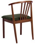 Set of 2 Dining Chairs CRAIG Wood Dark Brown/ Green