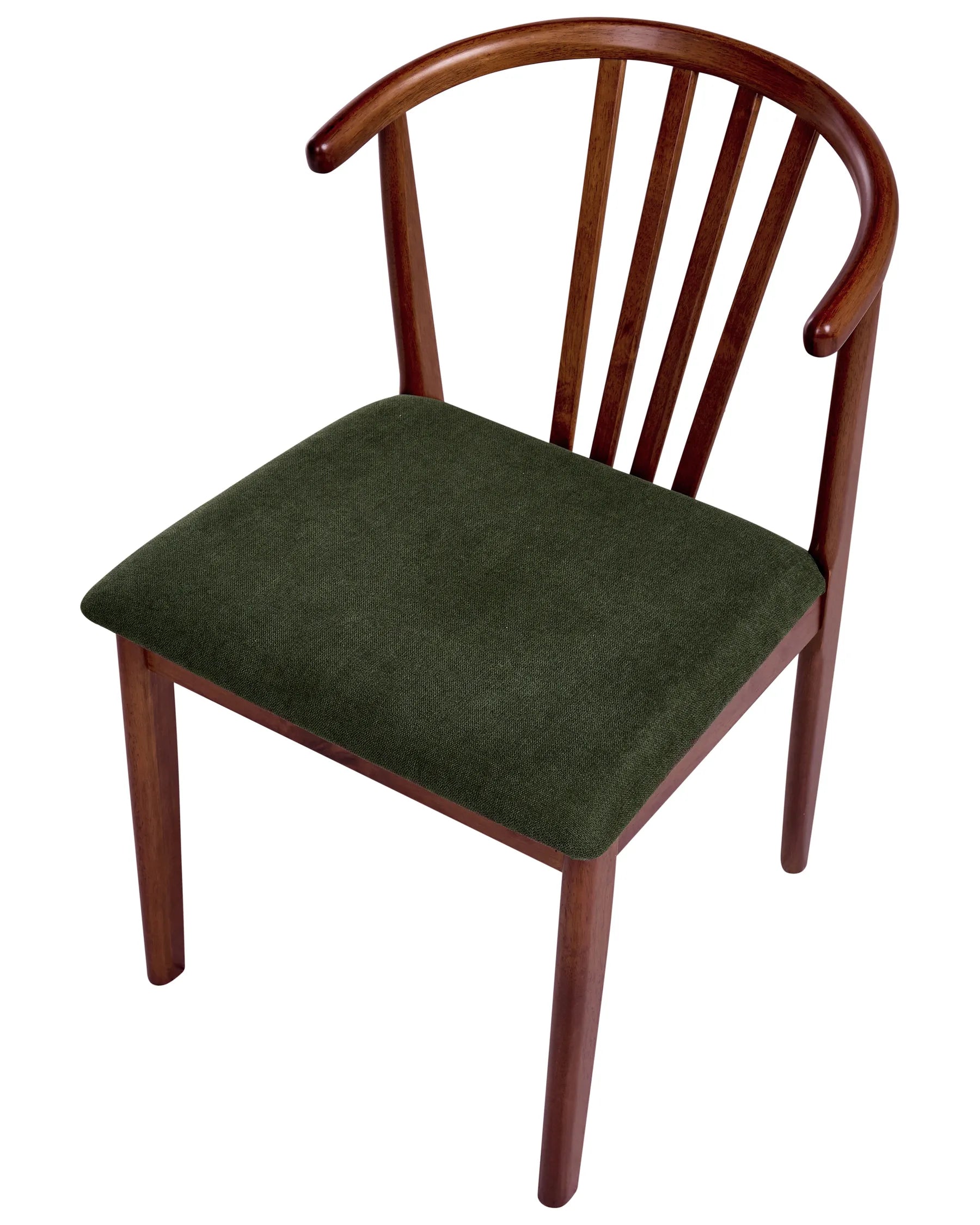 Set of 2 Dining Chairs CRAIG Wood Dark Brown/ Green