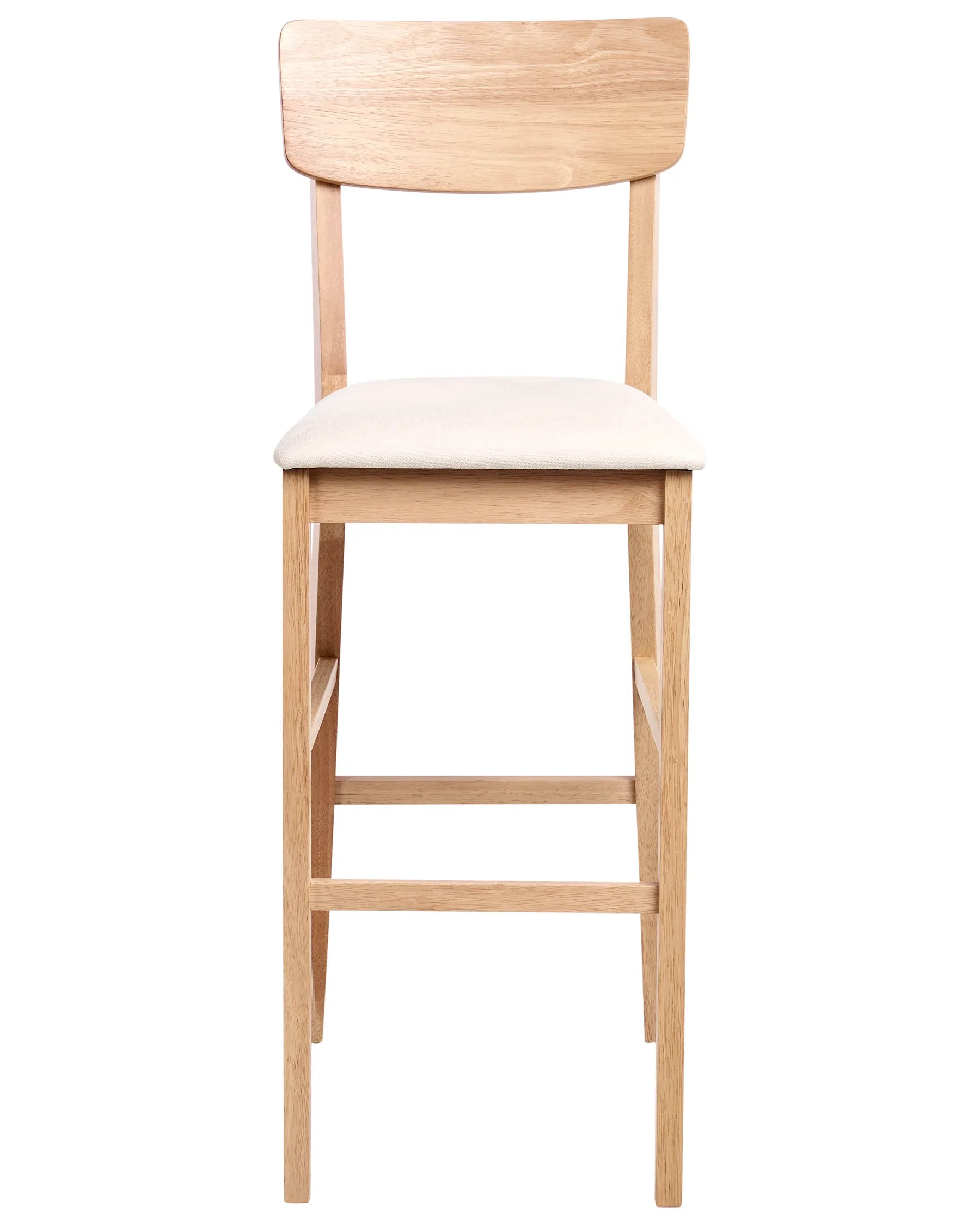 Set of 2 Bar Chairs AMBLER Wood Light Brown/ Beige