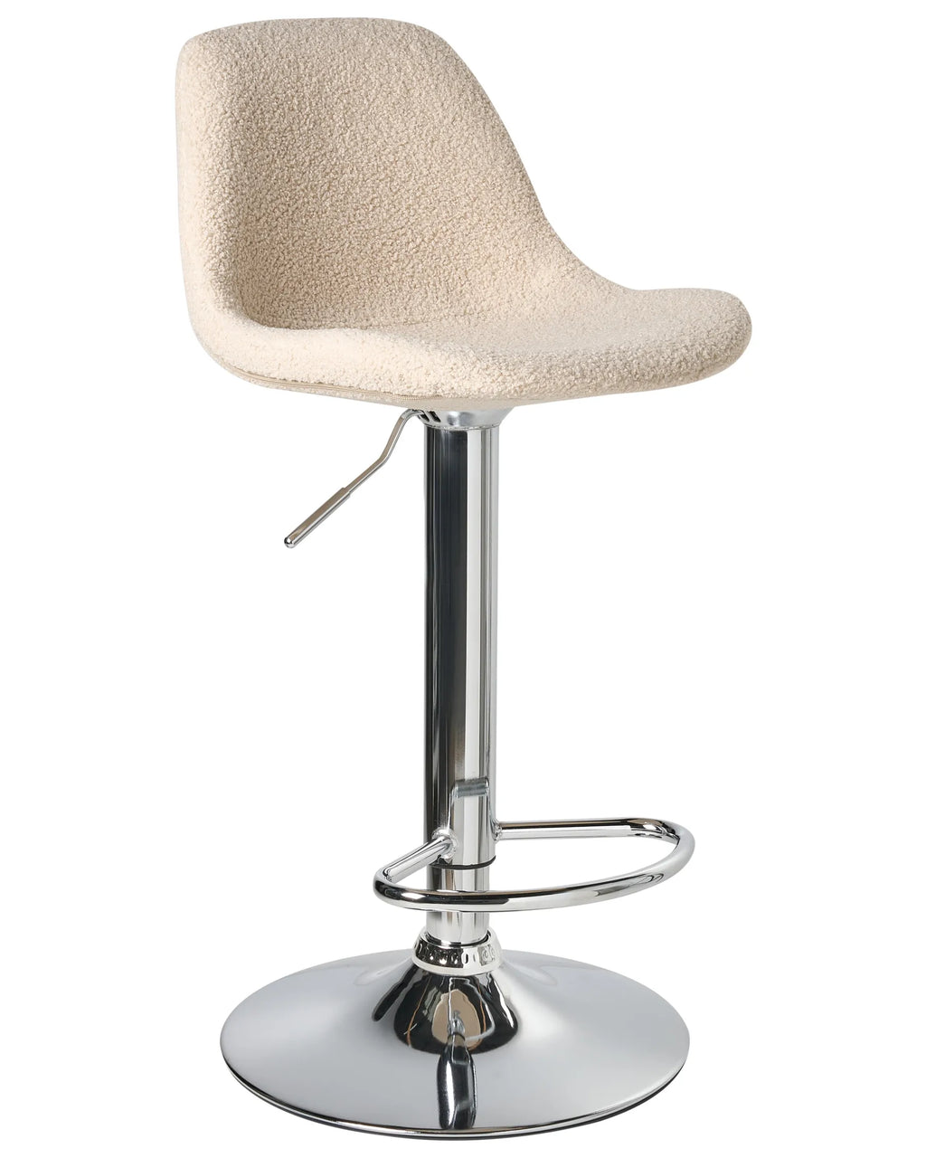 Set of 2 Bar Stools KAHLA Boucle Swivel Light Beige