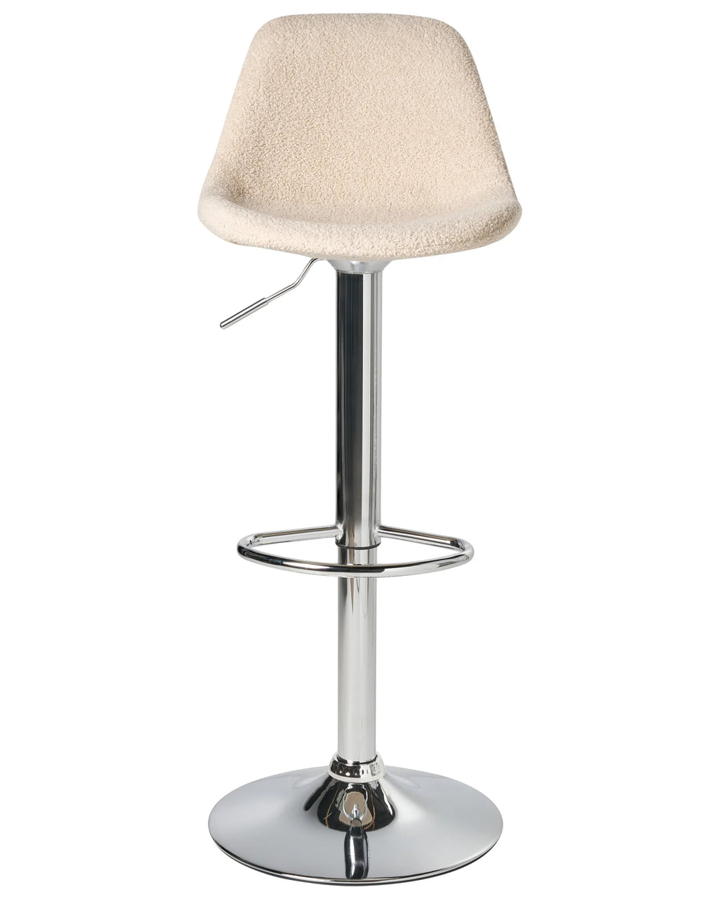 Set of 2 Bar Stools KAHLA Boucle Swivel Light Beige