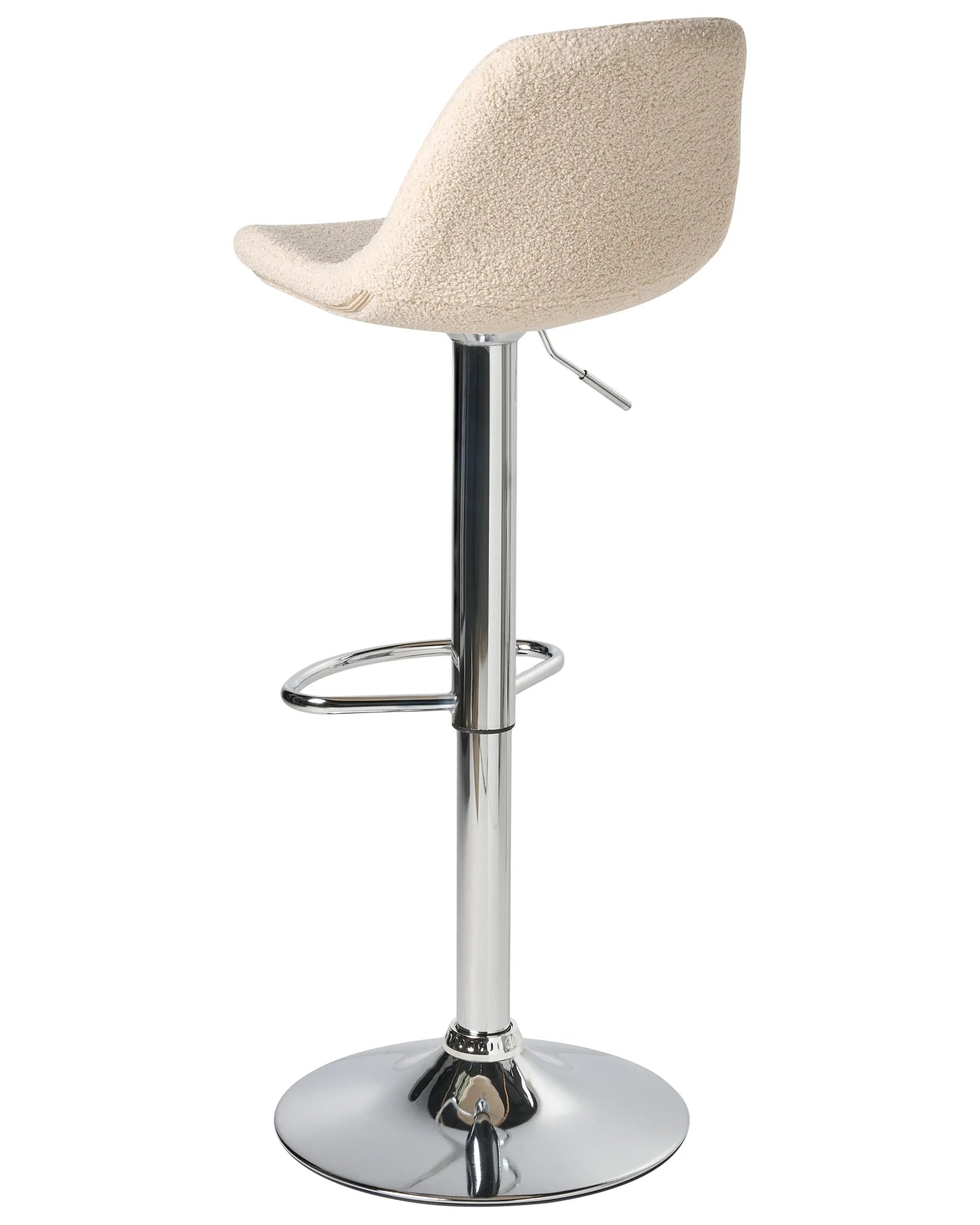 Set of 2 Bar Stools KAHLA Boucle Swivel Light Beige