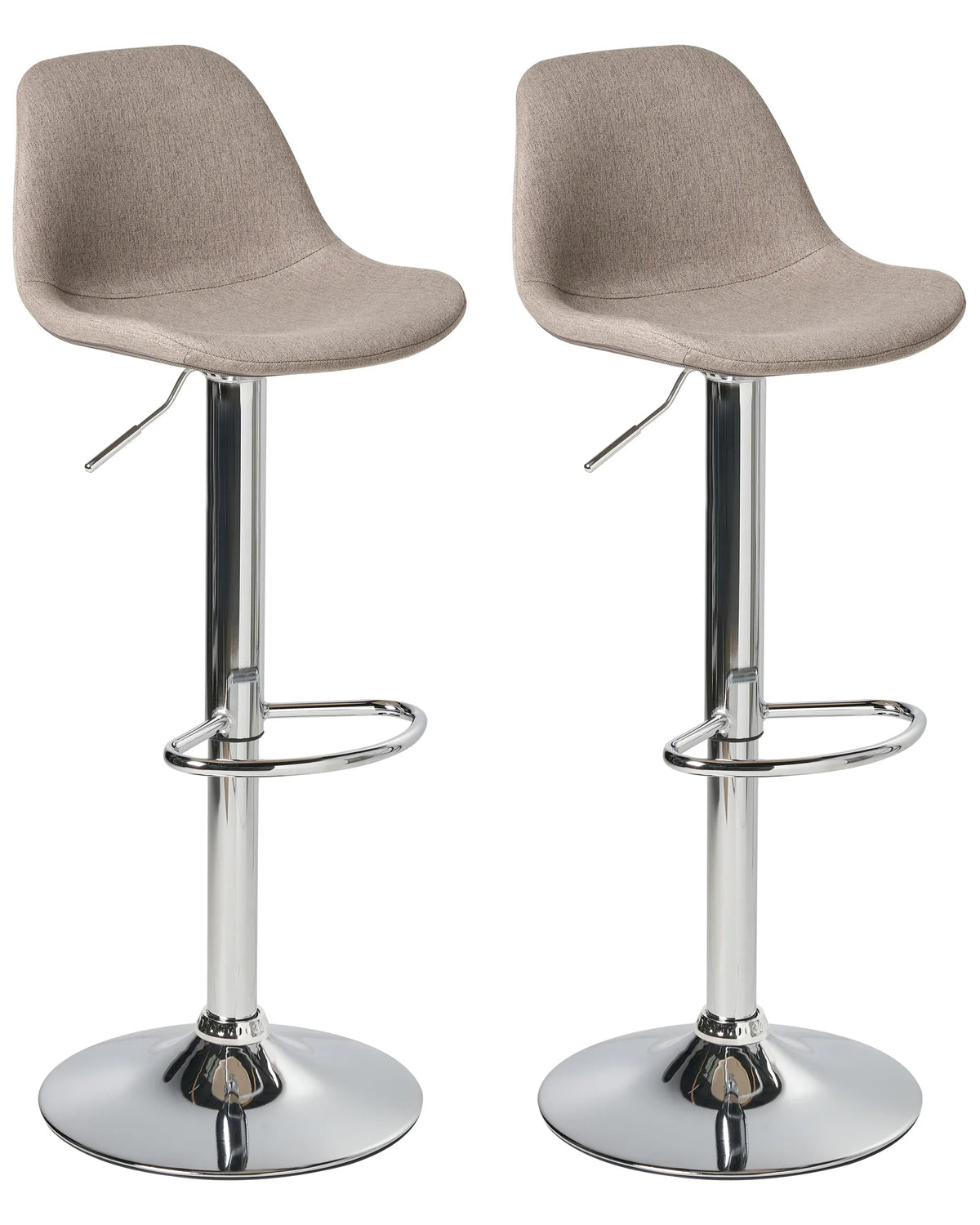 Set of 2 Bar Stools MENORA Fabric Swivel Taupe — main product view