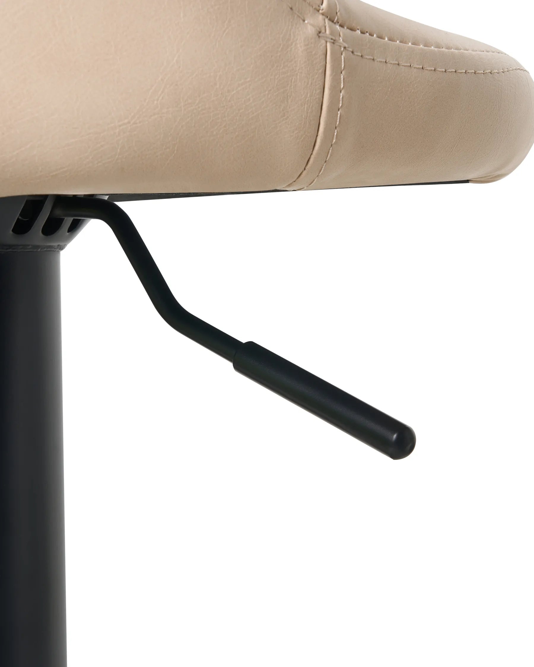 Set of 2 Bar Stools MEEDER Faux Leather Swivel Light Beige