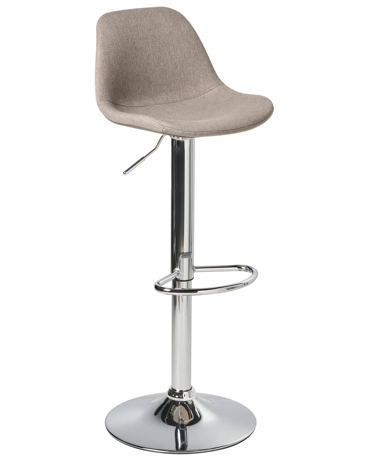 Set of 2 Bar Stools MENORA Fabric Swivel Taupe — side product view