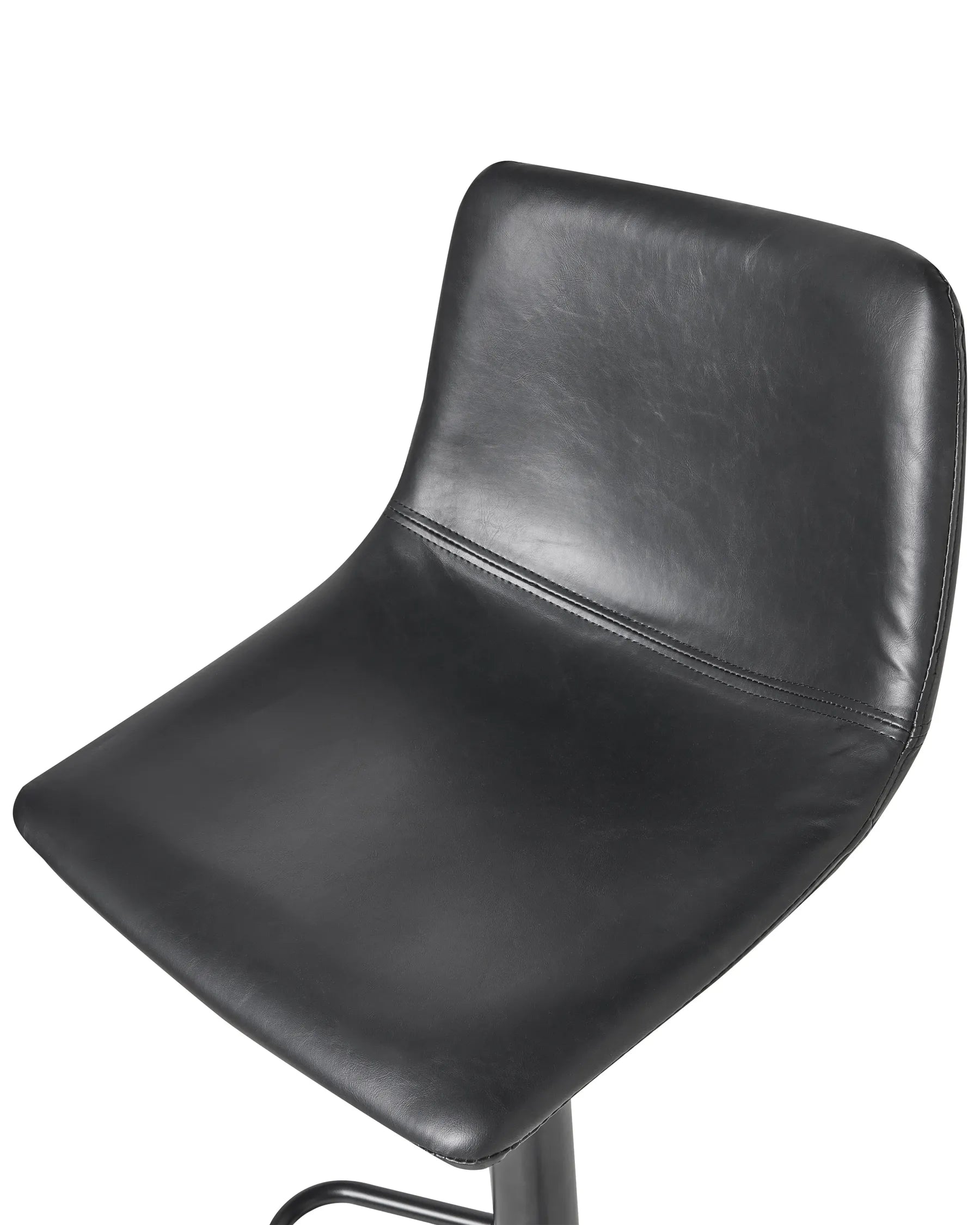 Set of 2 Bar Stools LEBRIJA Faux Leather Swivel Black