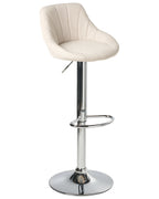 Set of 2 Bar Stools GEVELA Fabric Swivel Light Beige — alternate product view