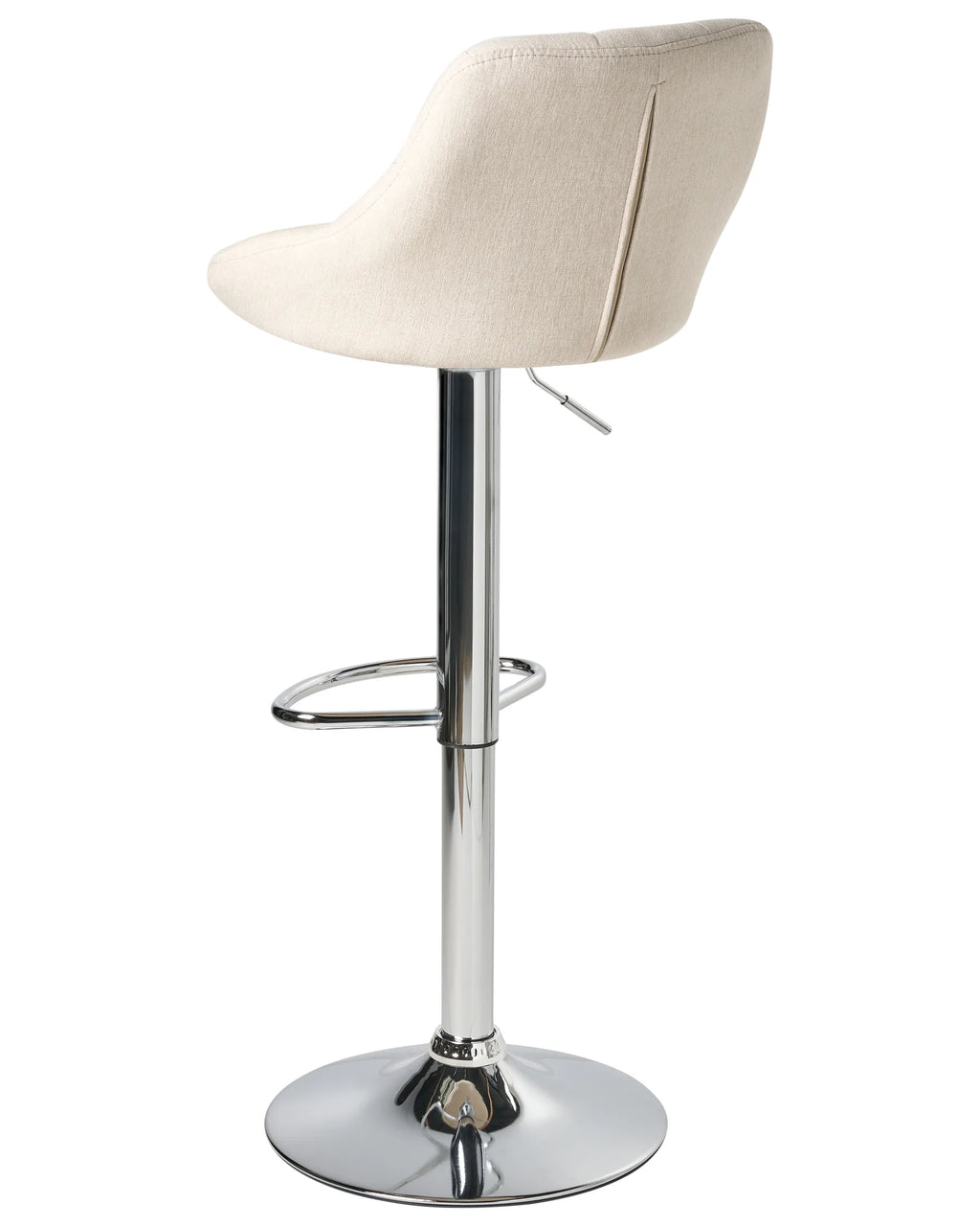 Set of 2 Bar Stools GEVELA Fabric Swivel Light Beige — side product view