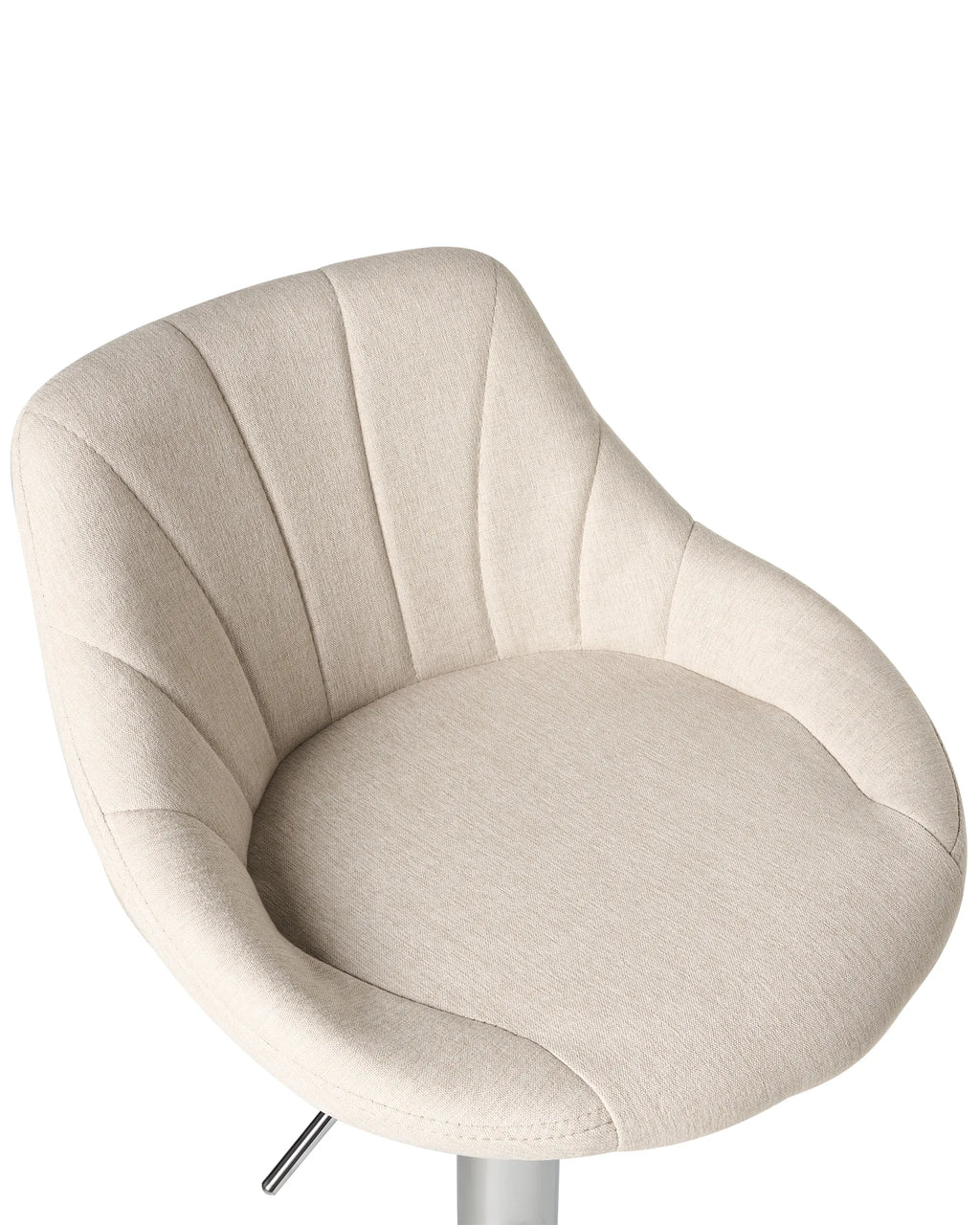Set of 2 Bar Stools GEVELA Fabric Swivel Light Beige — close-up detail