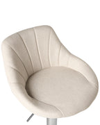 Set of 2 Bar Stools GEVELA Fabric Swivel Light Beige — close-up detail