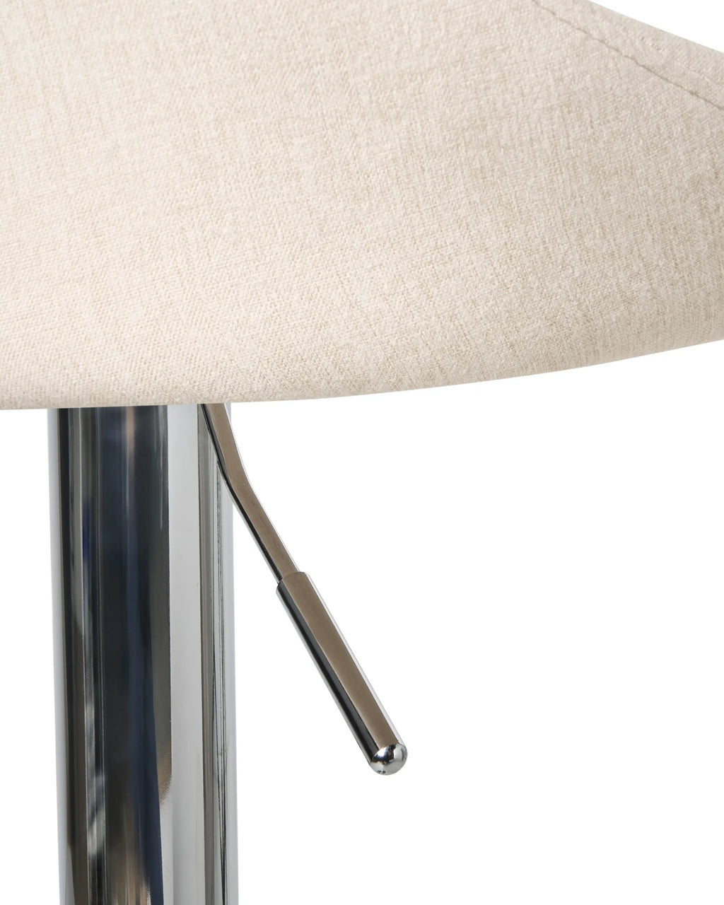 Set of 2 Bar Stools GEVELA Fabric Swivel Light Beige — material and finish detail
