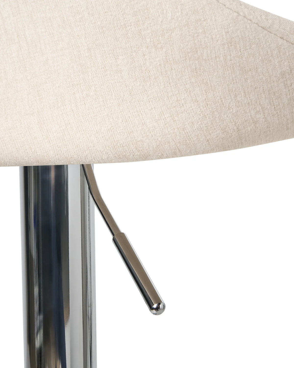 Set of 2 Bar Stools GEVELA Fabric Swivel Light Beige — material and finish detail