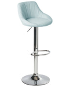 Set of 2 Bar Stools GEVELA Fabric Swivel Light Blue — alternate product view