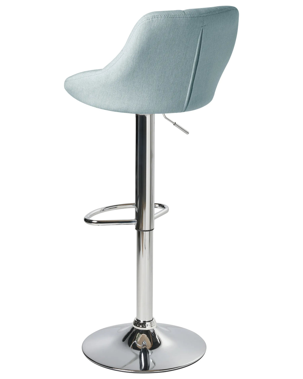 Set of 2 Bar Stools GEVELA Fabric Swivel Light Blue — side product view