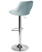 Set of 2 Bar Stools GEVELA Fabric Swivel Light Blue — side product view