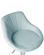Set of 2 Bar Stools GEVELA Fabric Swivel Light Blue — close-up detail