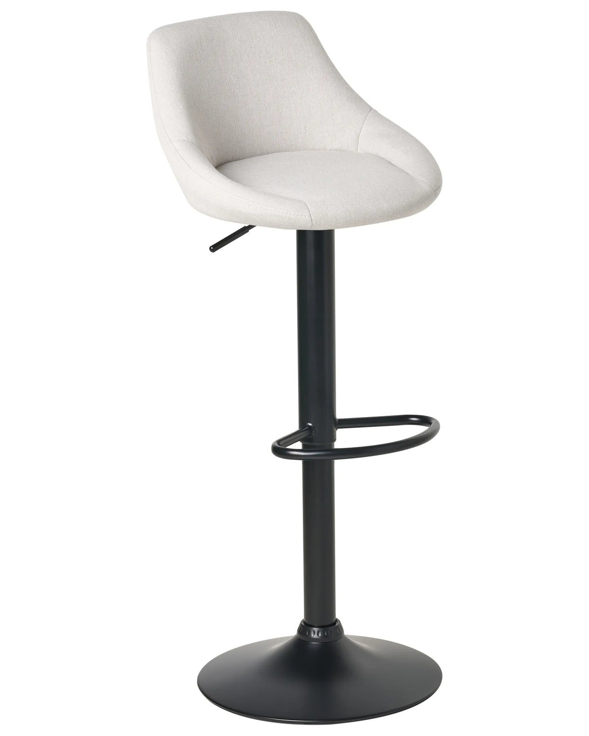 Set of 2 Bar Stools TIDA Fabric Swivel Light Grey — alternate product view