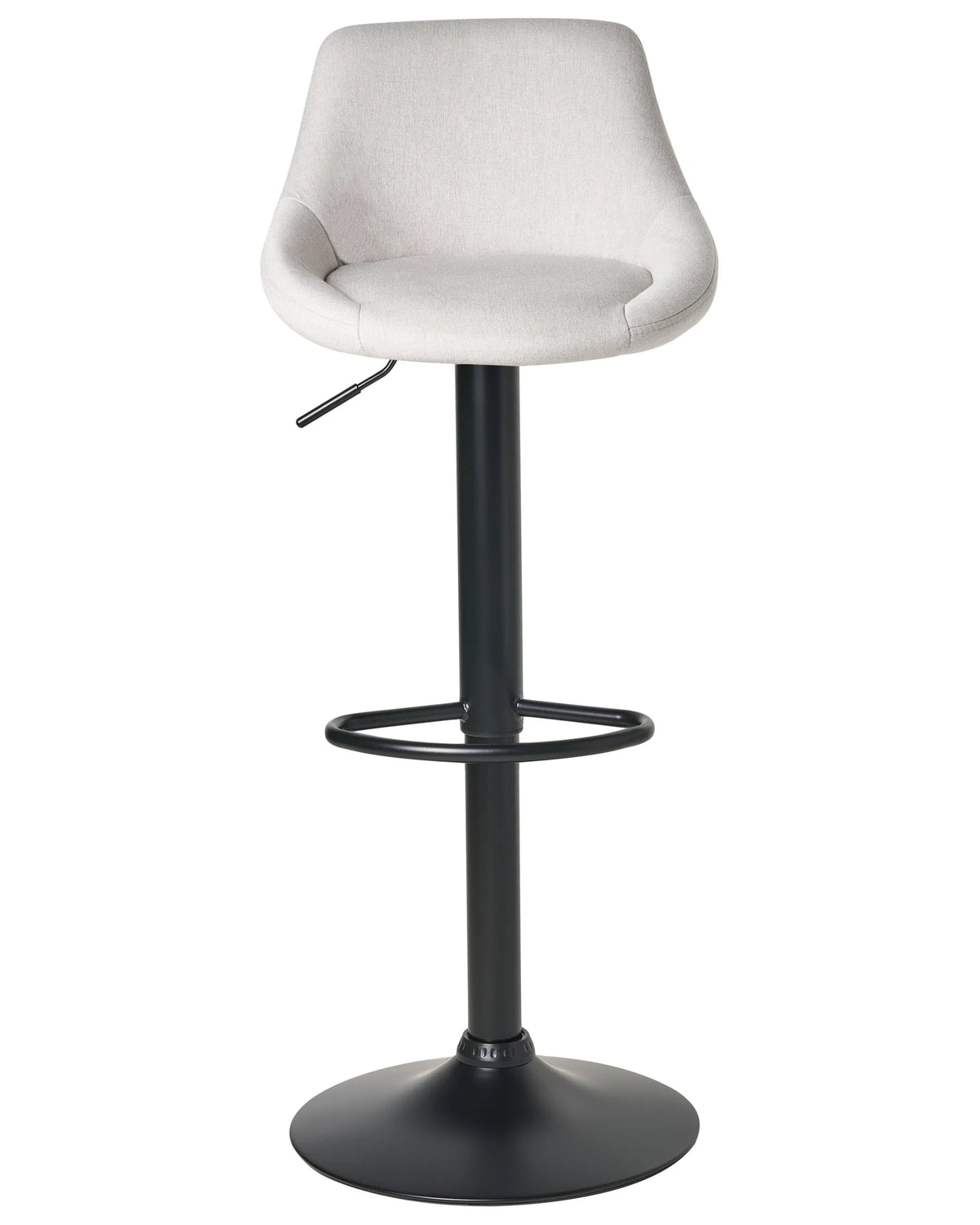 Set of 2 Bar Stools TIDA Fabric Swivel Light Grey — front product view