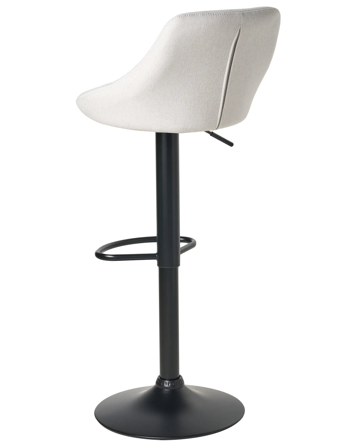 Set of 2 Bar Stools TIDA Fabric Swivel Light Grey — side product view