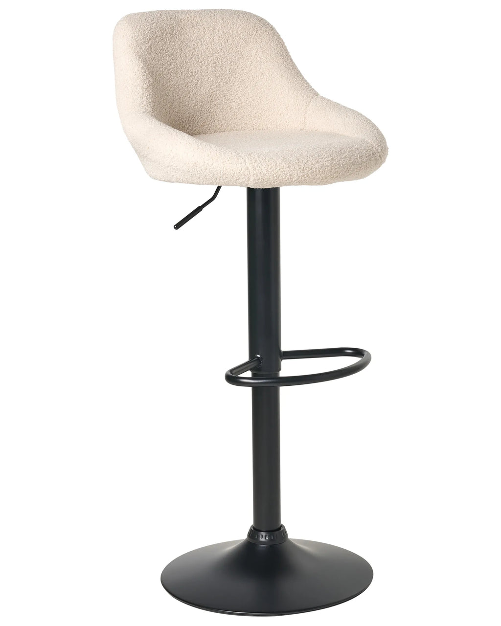 Set of 2 Bar Stools MEDULIN Boucle Swivel Light Beige